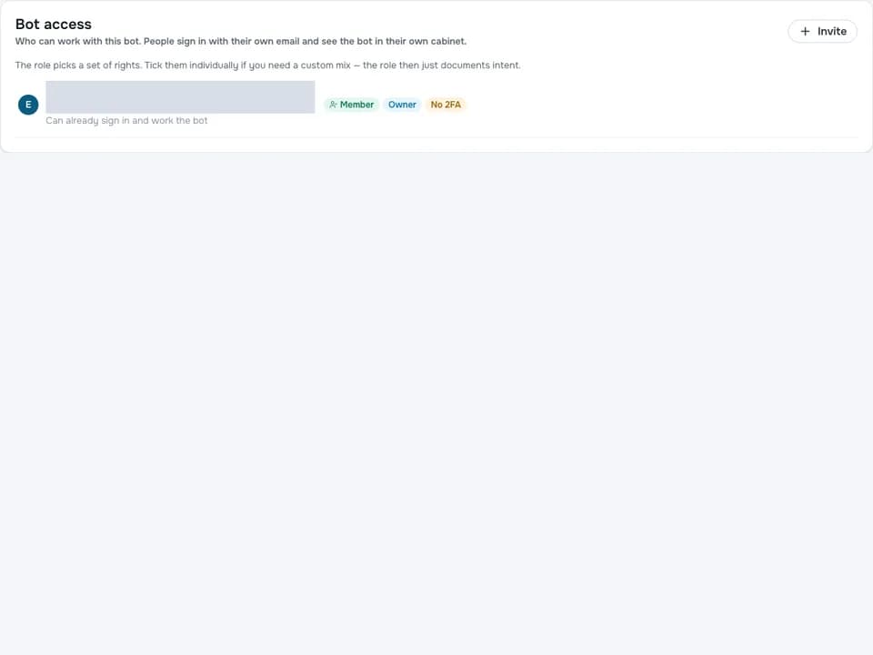Roles and rights settings