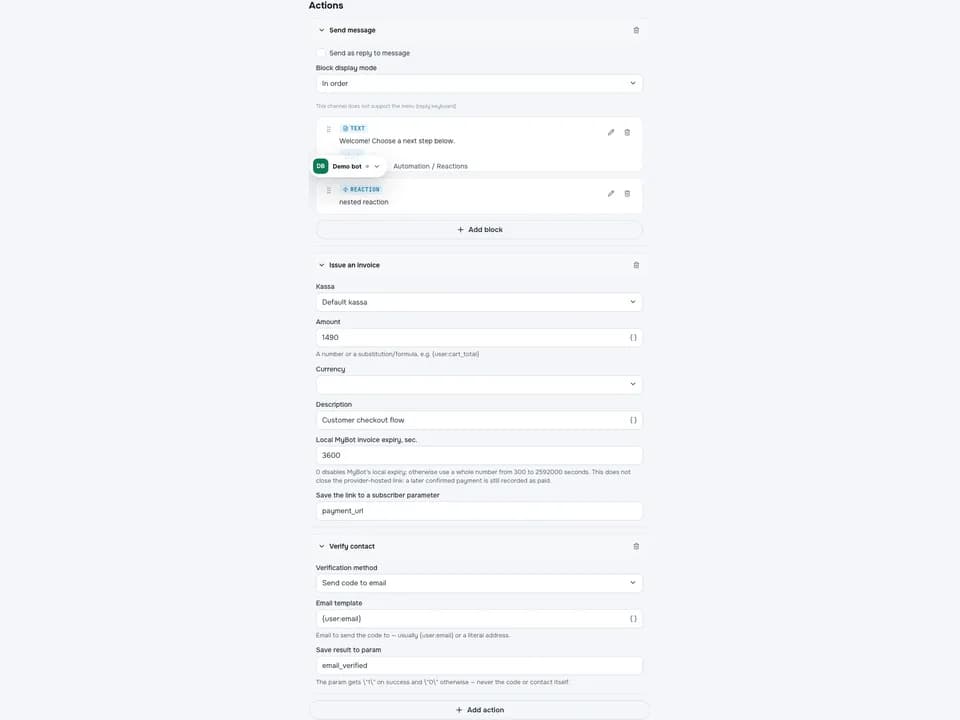 Reusable logic in a bot flow